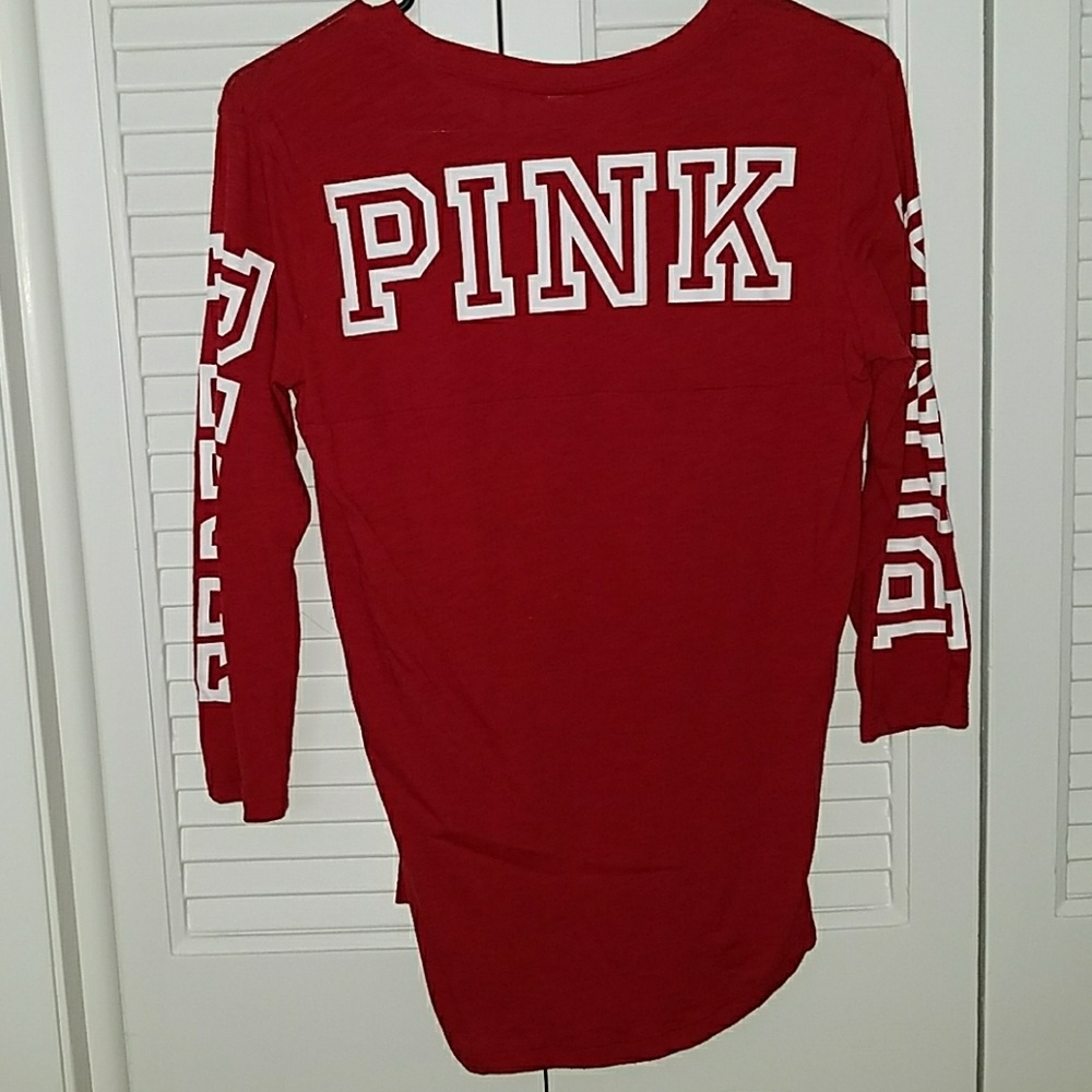 Red Pink 3/4 sleeve shirt